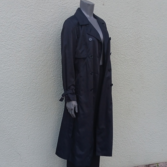 LIZ CLAIBORNE PETITES (UKRAINE) VINTAGE DOUBLE-BREASTED TRENCH COAT (LADIES) - Picture 5 of 17